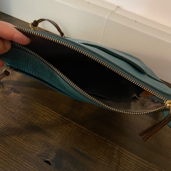 Fossil Crossbody teal blue brown & gold - Picture 4 of 5